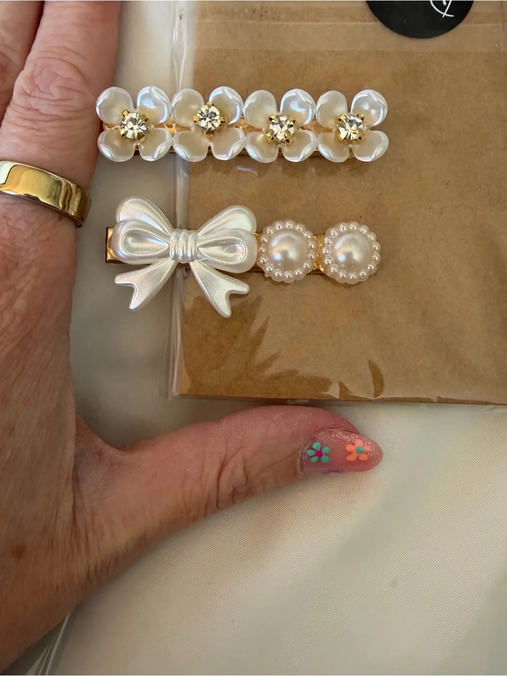 Rhinestone flower and bow hair clips hair candy